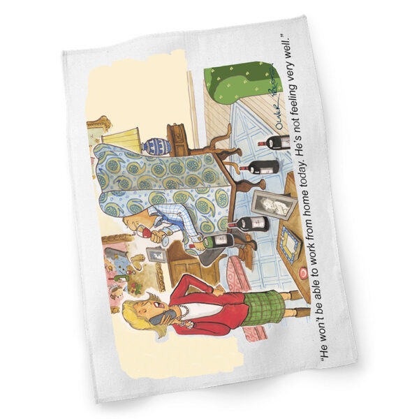 "Working from Home" tea towel